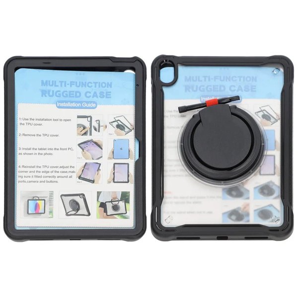 iPad 10.9 (10. sukupolvi)/iPad 11 (A16) -suojakuori jalustalla, musta