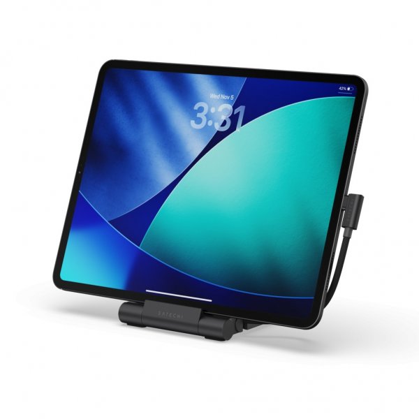 Satechi OnTheGo kokoontaitettava jalusta ja USB-keskitin Space Black