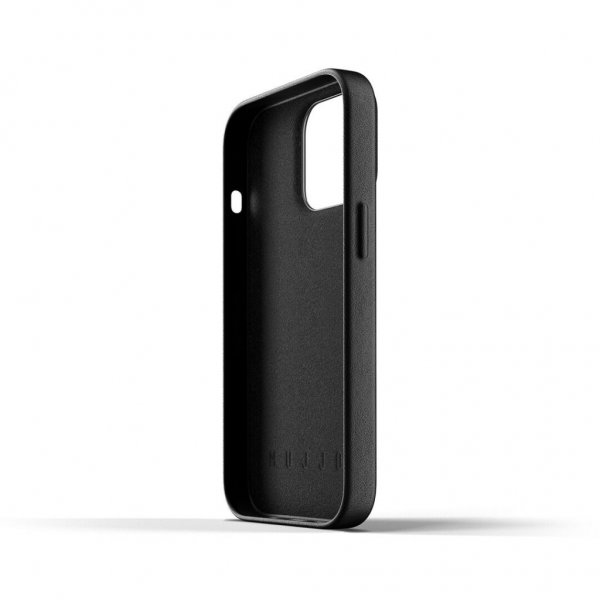 Mujjo iPhone 13 Pro -täysnahkakotelo, musta
