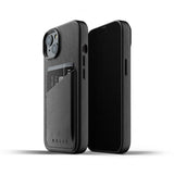 Mujjo iPhone 13 -kuori, täysnahkainen lompakkokotelo, musta