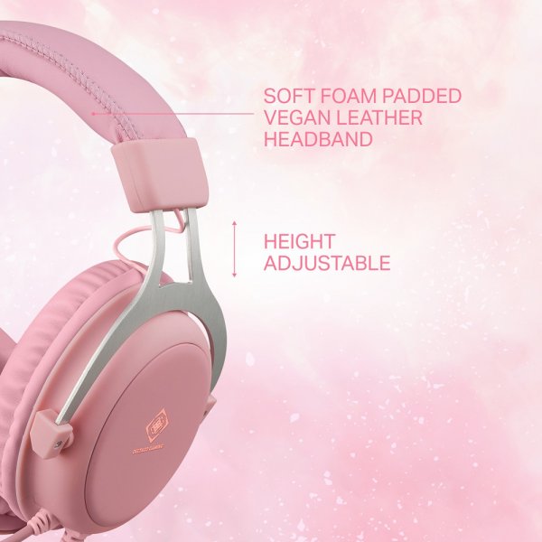Deltaco Gaming PH85 Stereo -pelikuulokkeet, vaaleanpunainen