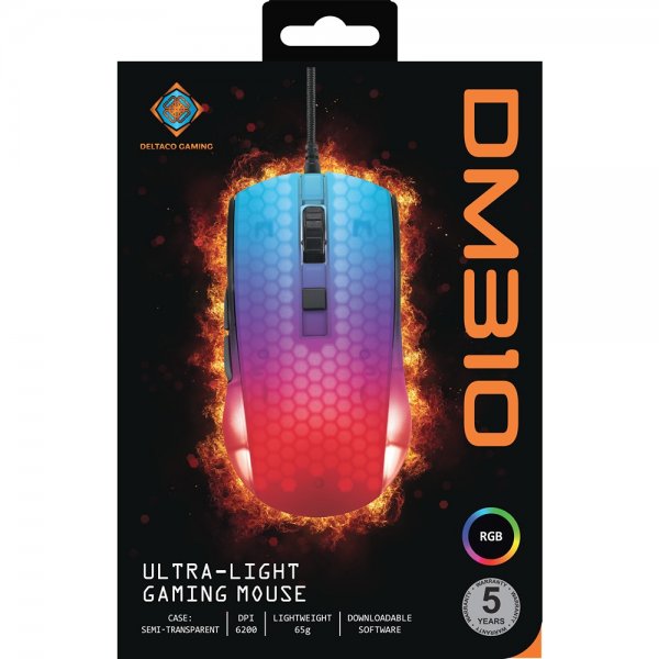 Deltaco Gaming DM310 Gaminghiiri Puoliläpinäkyvä RGB Musta
