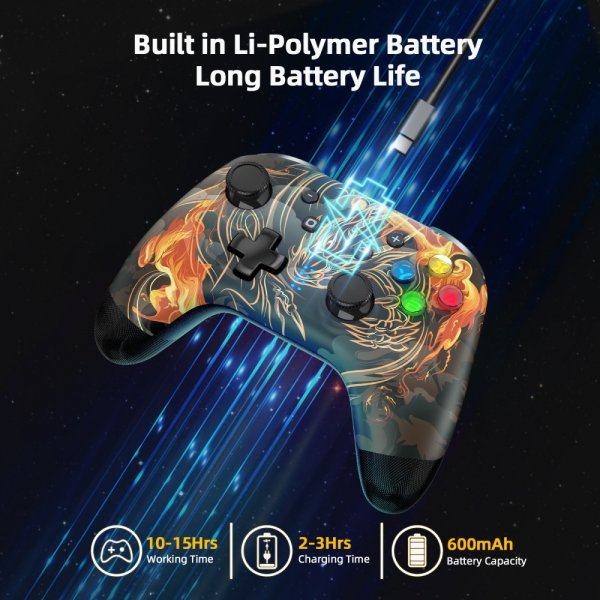 EasySMX Bayard 9124 Switch/Android/PC Ohjelmoitava langaton peliohjain Dragon