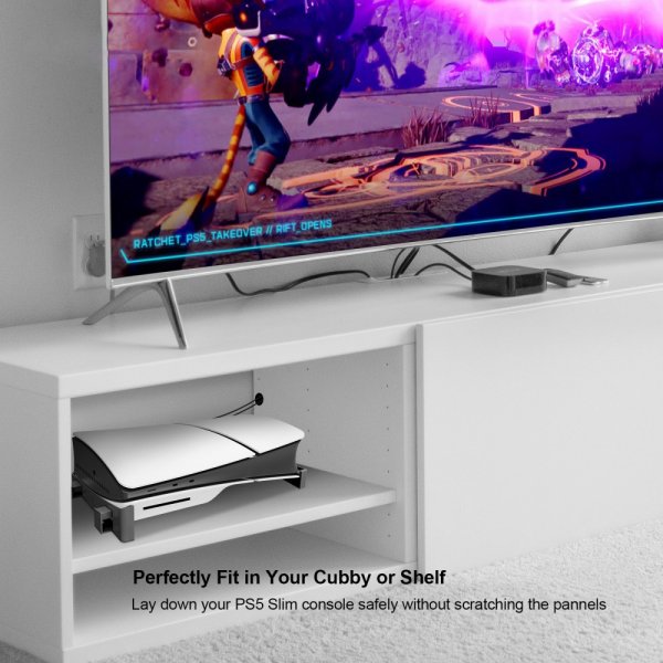 JYS PlayStation 5 Slim (Digital/Disc Edition) -teline, musta