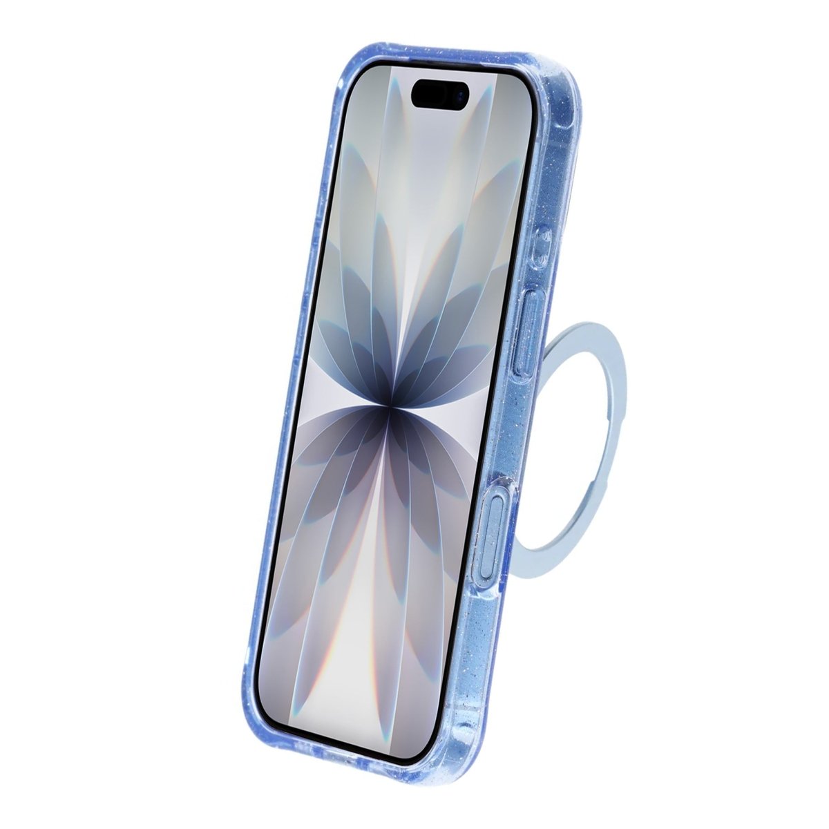 iPhone 17 Kuori Glitter Teline MagSafe Sininen