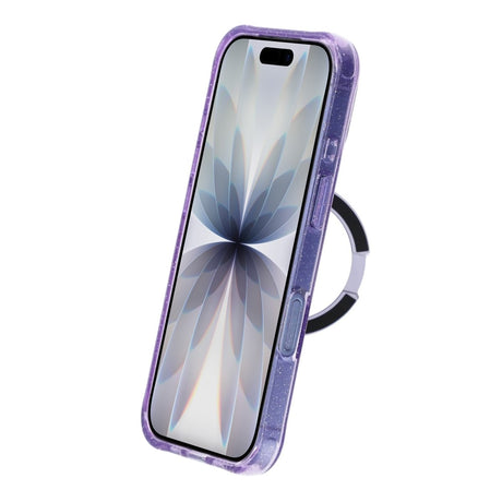 iPhone 17 Kuori Glitter Teline MagSafe Violetti