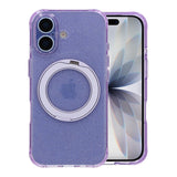 iPhone 17 Kuori Glitter Teline MagSafe Violetti
