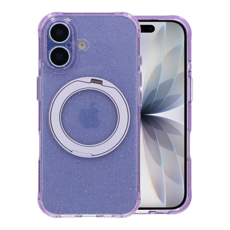 iPhone 17 Kuori Glitter Teline MagSafe Violetti