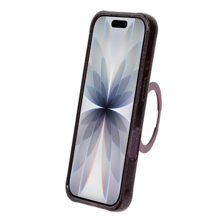 iPhone 17 Kuori Glitter Teline MagSafe Tummanpunainen