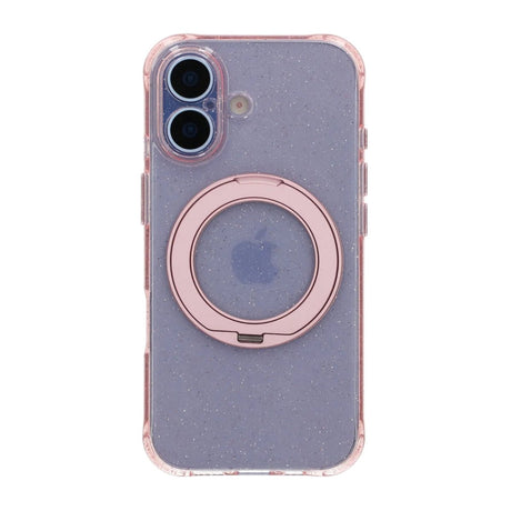 iPhone 17 Kuori Glitter Teline MagSafe Vaaleanpunainen