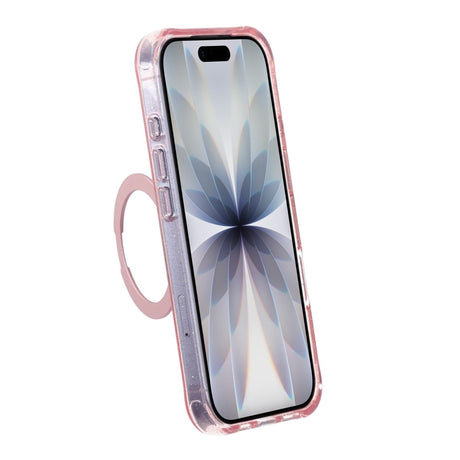 iPhone 17 Kuori Glitter Teline MagSafe Vaaleanpunainen