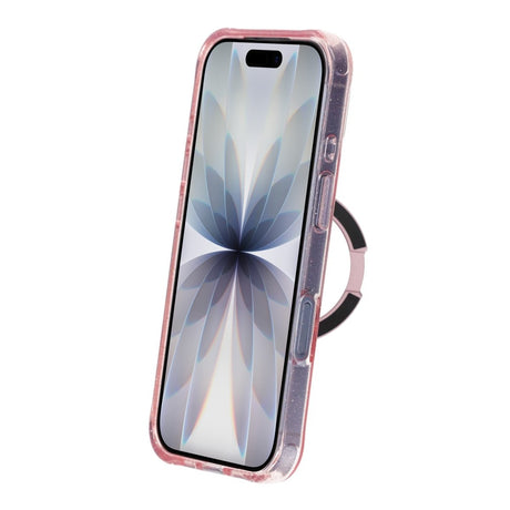 iPhone 17 Kuori Glitter Teline MagSafe Vaaleanpunainen