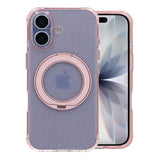 iPhone 17 Kuori Glitter Teline MagSafe Vaaleanpunainen
