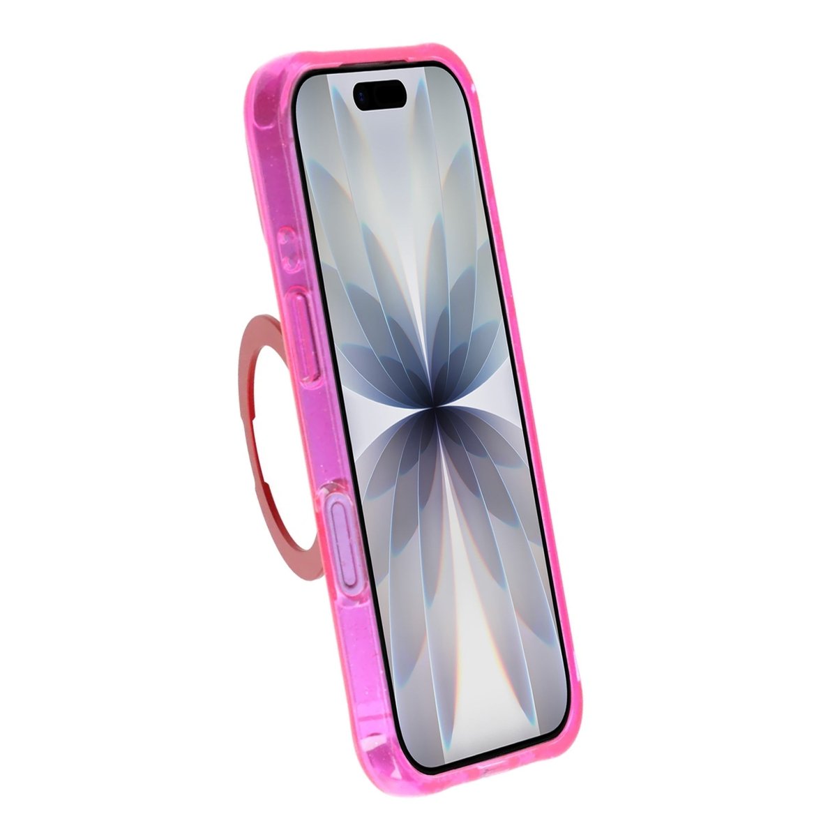 iPhone 17 Kuori Glitter Teline MagSafe Punainen