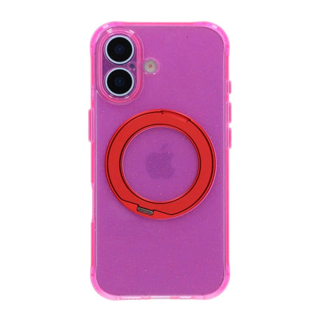 iPhone 17 Kuori Glitter Teline MagSafe Punainen