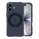 iPhone 17 Kuori Glitter Teline MagSafe Musta