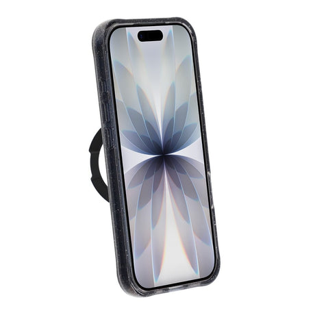 iPhone 17 Kuori Glitter Teline MagSafe Musta