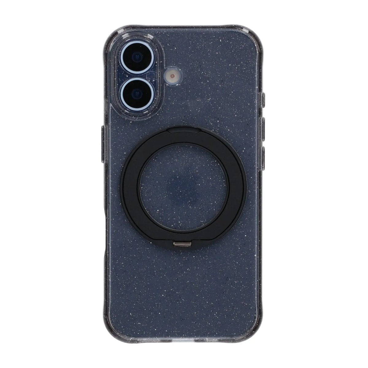 iPhone 17 Kuori Glitter Teline MagSafe Musta