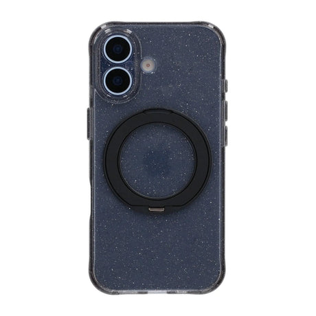 iPhone 17 Kuori Glitter Teline MagSafe Musta