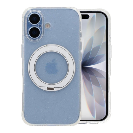 iPhone 17 Kuori Glitter Teline MagSafe Valkoinen