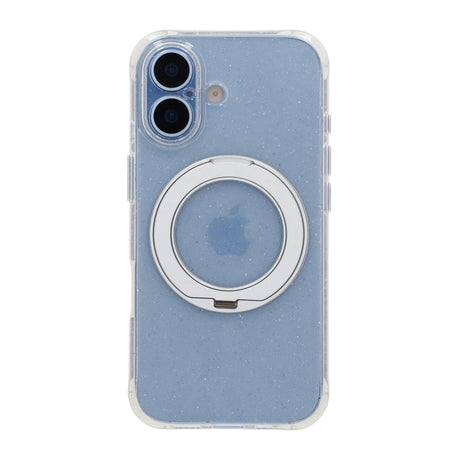 iPhone 17 Kuori Glitter Teline MagSafe Valkoinen