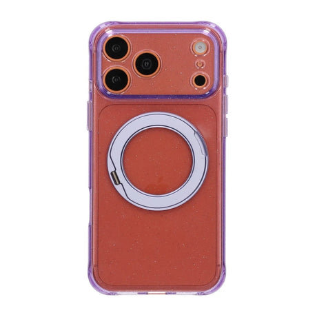 iPhone 17 Pro Max/iPhone 18 Pro Max Kuori, glitteriä, teline, MagSafe, Violetti