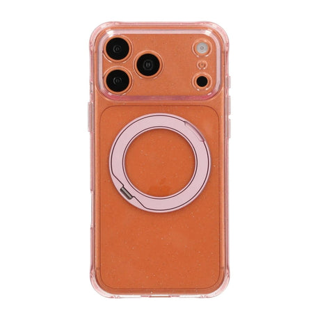 iPhone 17 Pro Max/iPhone 18 Pro Max Kuori, glitteriä, teline, MagSafe, Vaaleanpunainen