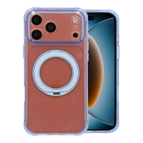iPhone 17 Pro/iPhone 18 Pro Kuori, glitteriä, teline, MagSafe, Sininen