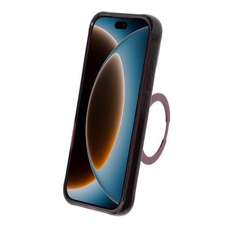 iPhone 17 Pro/iPhone 18 Pro Kuori, glitteriä, teline, MagSafe, Tummanpunainen