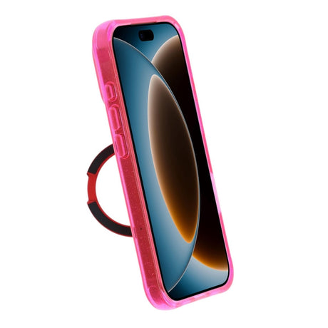 iPhone 17 Pro/iPhone 18 Pro Kuori, glitteriä, teline, MagSafe, Punainen