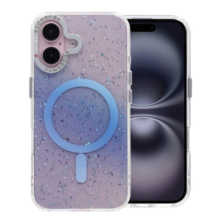 iPhone 16 Kuori Glitter Diamond MagSafe Sininen