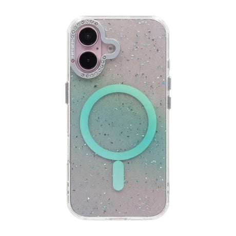 iPhone 16 Kuori Glitter Diamond MagSafe Vihreä