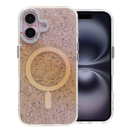 iPhone 16 Kuori Glitter Diamond MagSafe Kulta