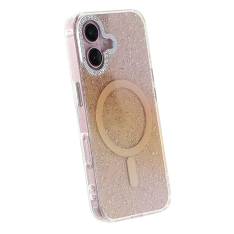iPhone 16 Kuori Glitter Diamond MagSafe Kulta