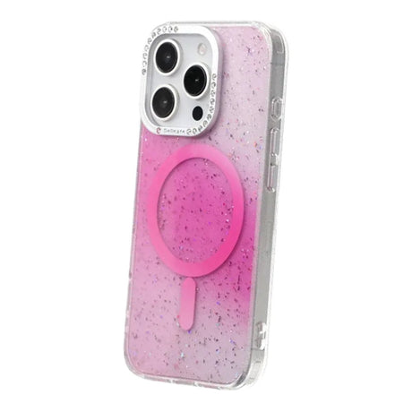 iPhone 16 Pro Max Kuori Glitter Diamond MagSafe Vaaleanpunainen