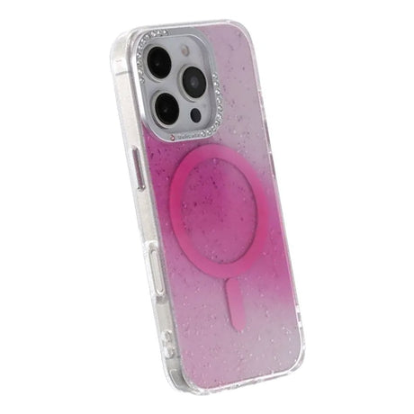 iPhone 16 Pro Kuori Glitter Diamond MagSafe Vaaleanpunainen