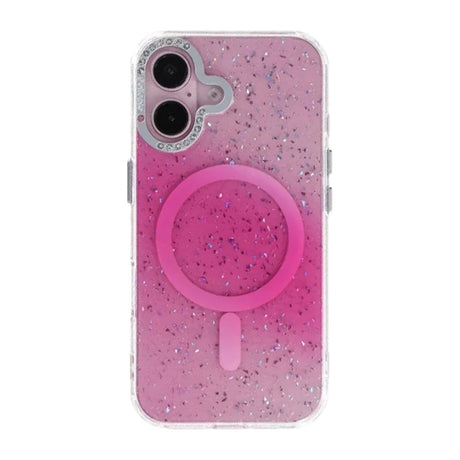 iPhone 16 Kuori Glitter Diamond MagSafe Vaaleanpunainen