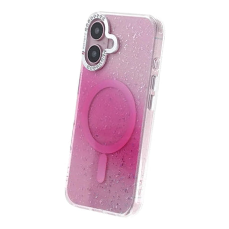 iPhone 16 Kuori Glitter Diamond MagSafe Vaaleanpunainen