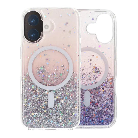 iPhone 17 Kuori Glitter Tähdet MagSafe Violetti