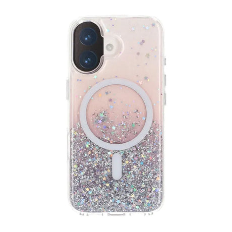 iPhone 17 Kuori Glitter Tähdet MagSafe Violetti