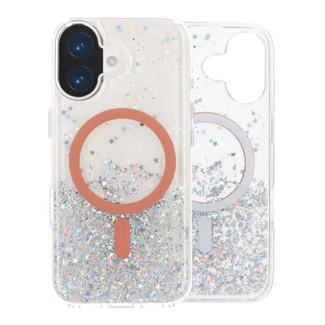 iPhone 17 Kuori Glitter Tähdet MagSafe Oranssi