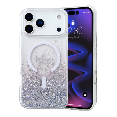 iPhone 17 Pro Max Kuori Glitter Tähdet MagSafe Violetti