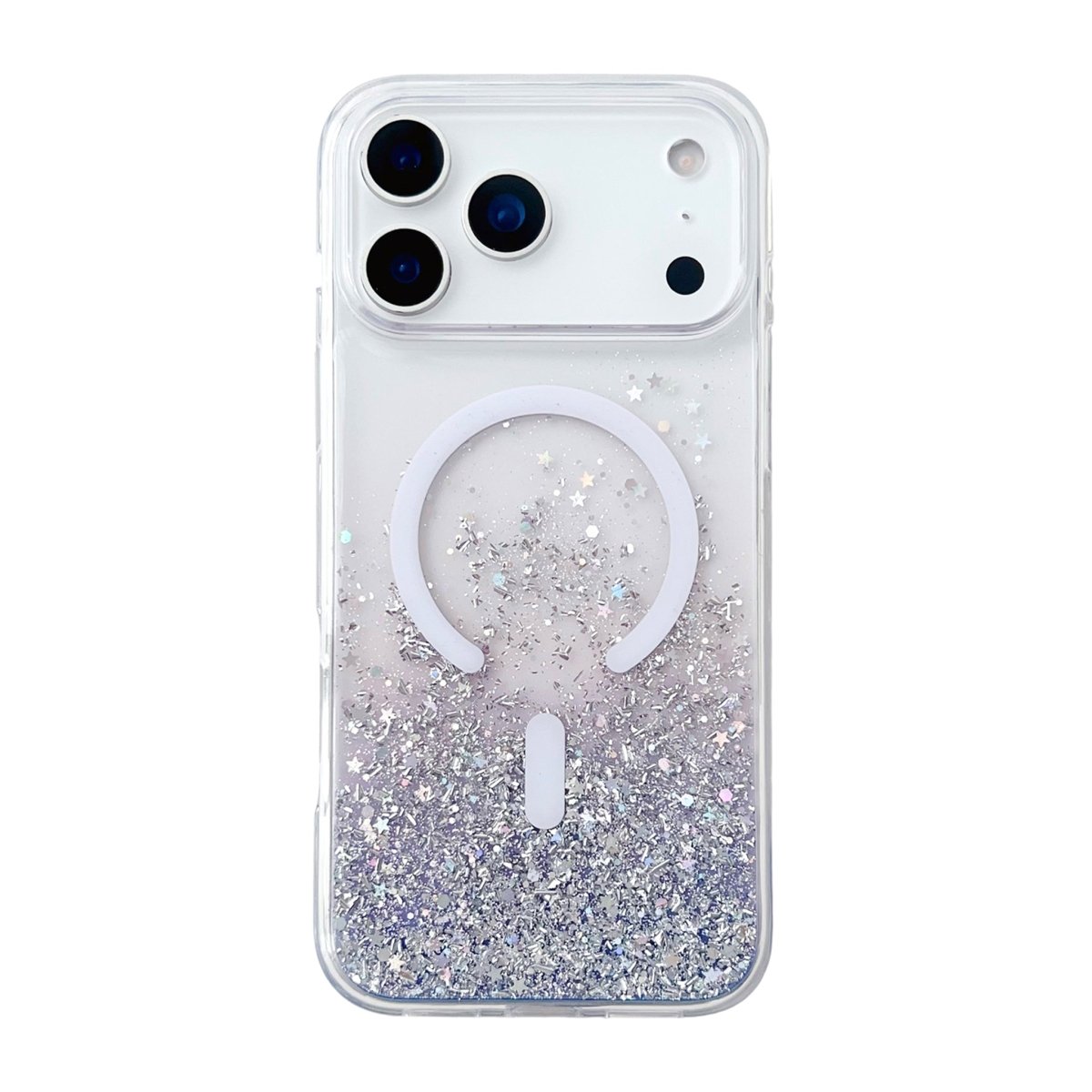 iPhone 17 Pro Max Kuori Glitter Tähdet MagSafe Violetti