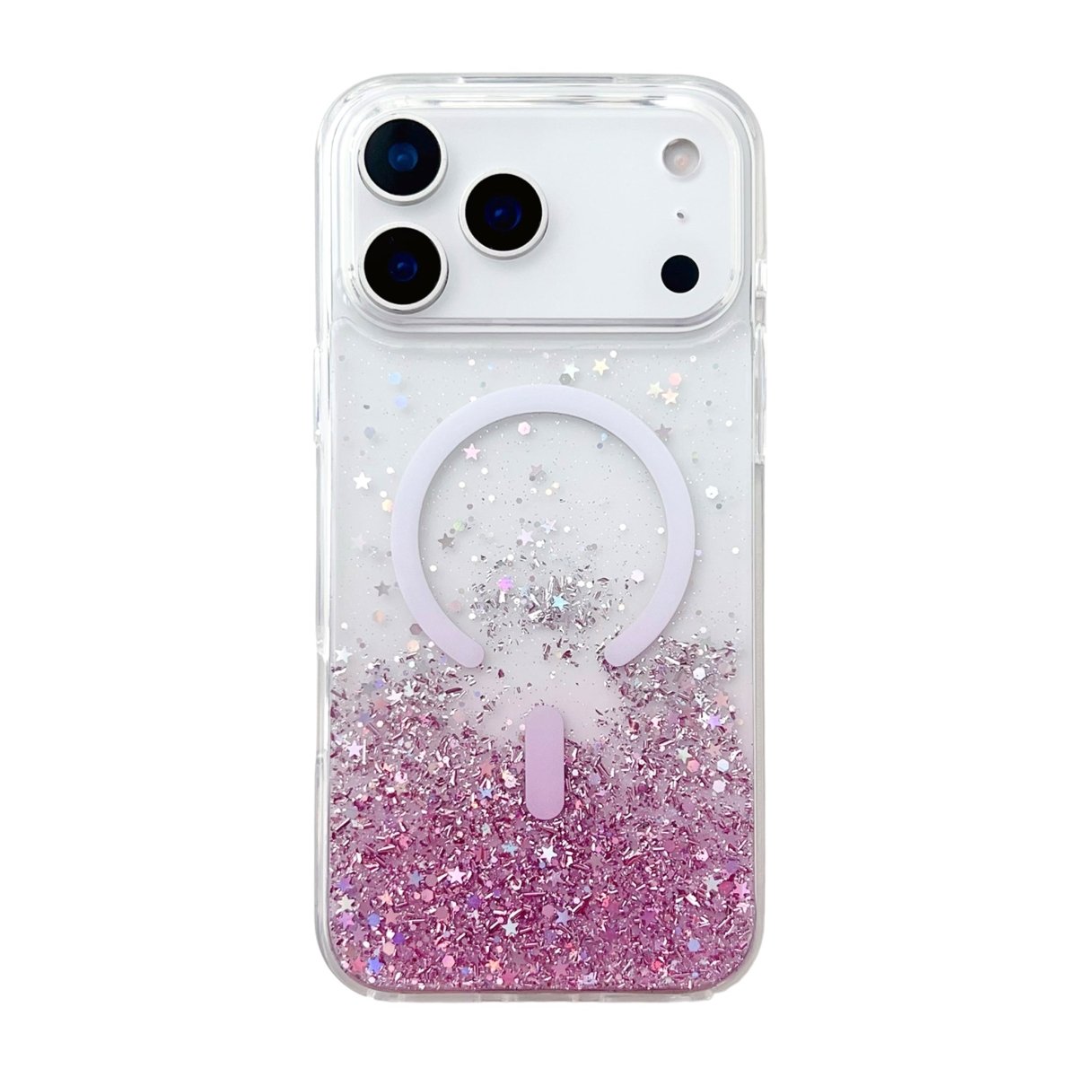 iPhone 17 Pro Max Kuori Glitter Tähdet MagSafe Vaaleanpunainen