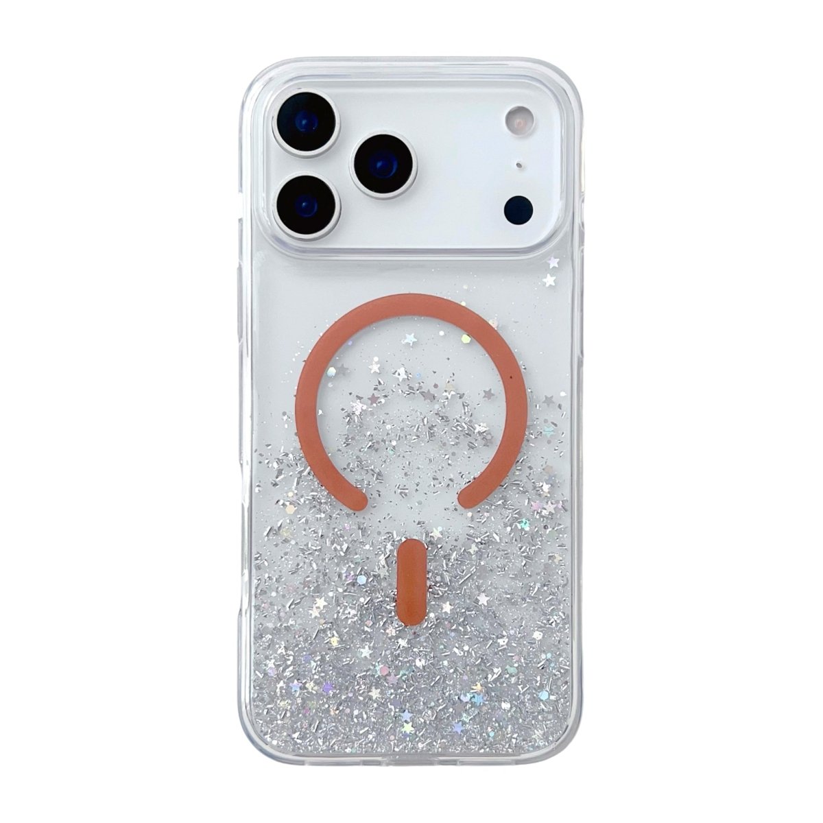 iPhone 17 Pro Kuori Glitter Tähdet MagSafe Oranssi