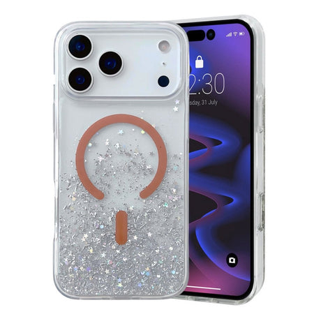 iPhone 17 Pro Kuori Glitter Tähdet MagSafe Oranssi