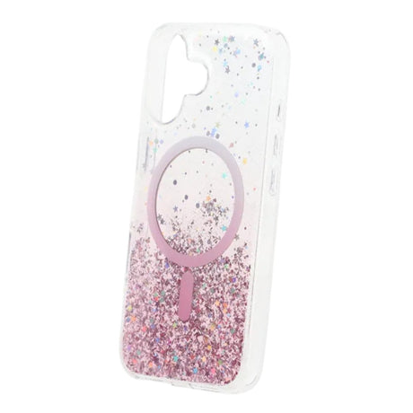 iPhone 17 Kuori Glitter Tähdet MagSafe Vaaleanpunainen