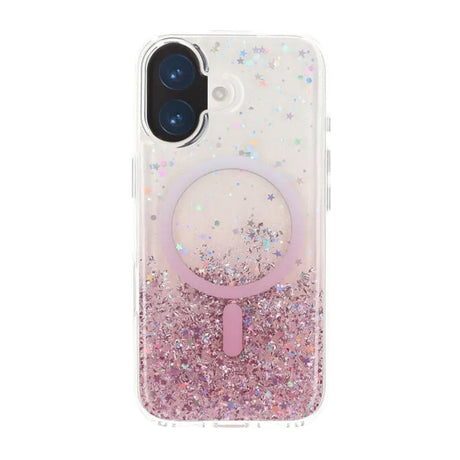 iPhone 17 Kuori Glitter Tähdet MagSafe Vaaleanpunainen