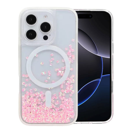 iPhone 16 Pro Kuori Diamond Quicksand MagSafe Vaaleanpunainen