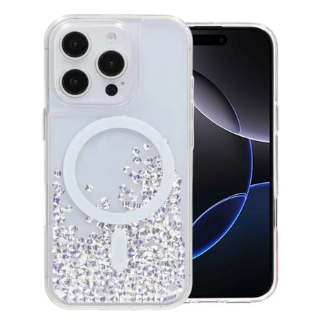 iPhone 16 Pro Kuori Diamond Quicksand MagSafe Valkoinen
